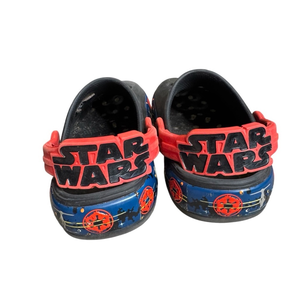 Crocs X Star Ward Kids 9 C Darth Vader Shoes Sandal Slip On Red Black - Picture 2 of 6